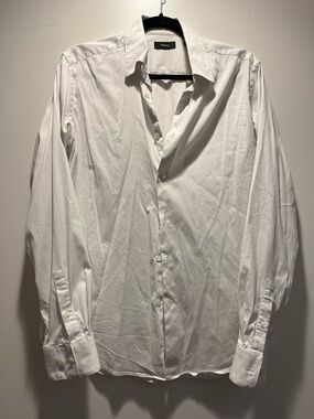 Theory White Long-Sleeve Button-Up Dress Shirt